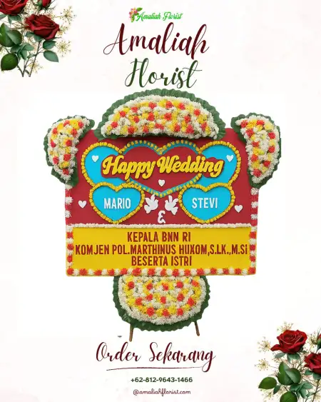Papan Bunga Pernikahan Dapurno